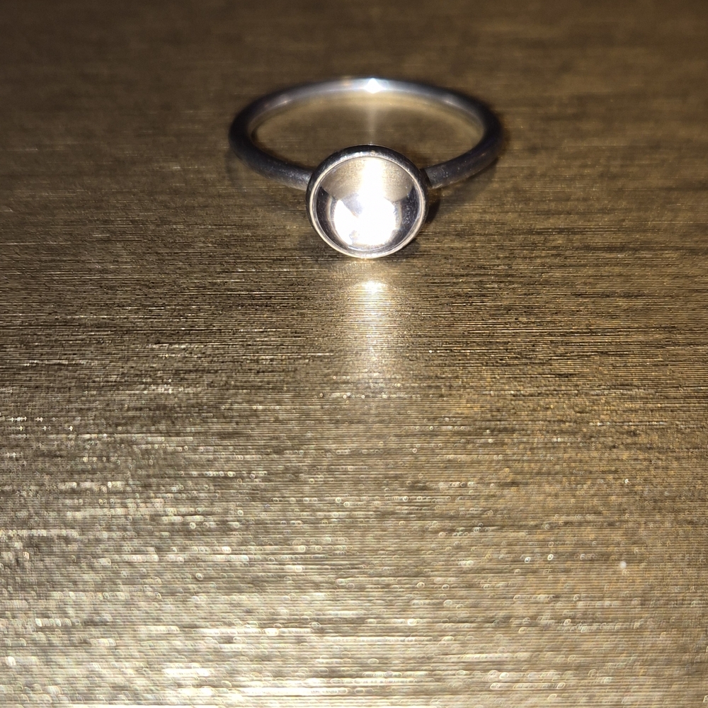 Pandora Vintage Silver Ring With Clear Stone
